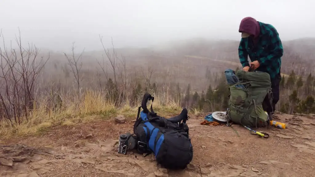 Superior Hiking Trail Digging Through The Pack - Backpacking Gear