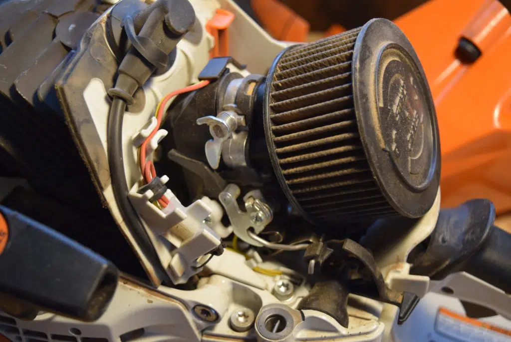 Air Filter Still Attached - How To Clean A Chainsaw