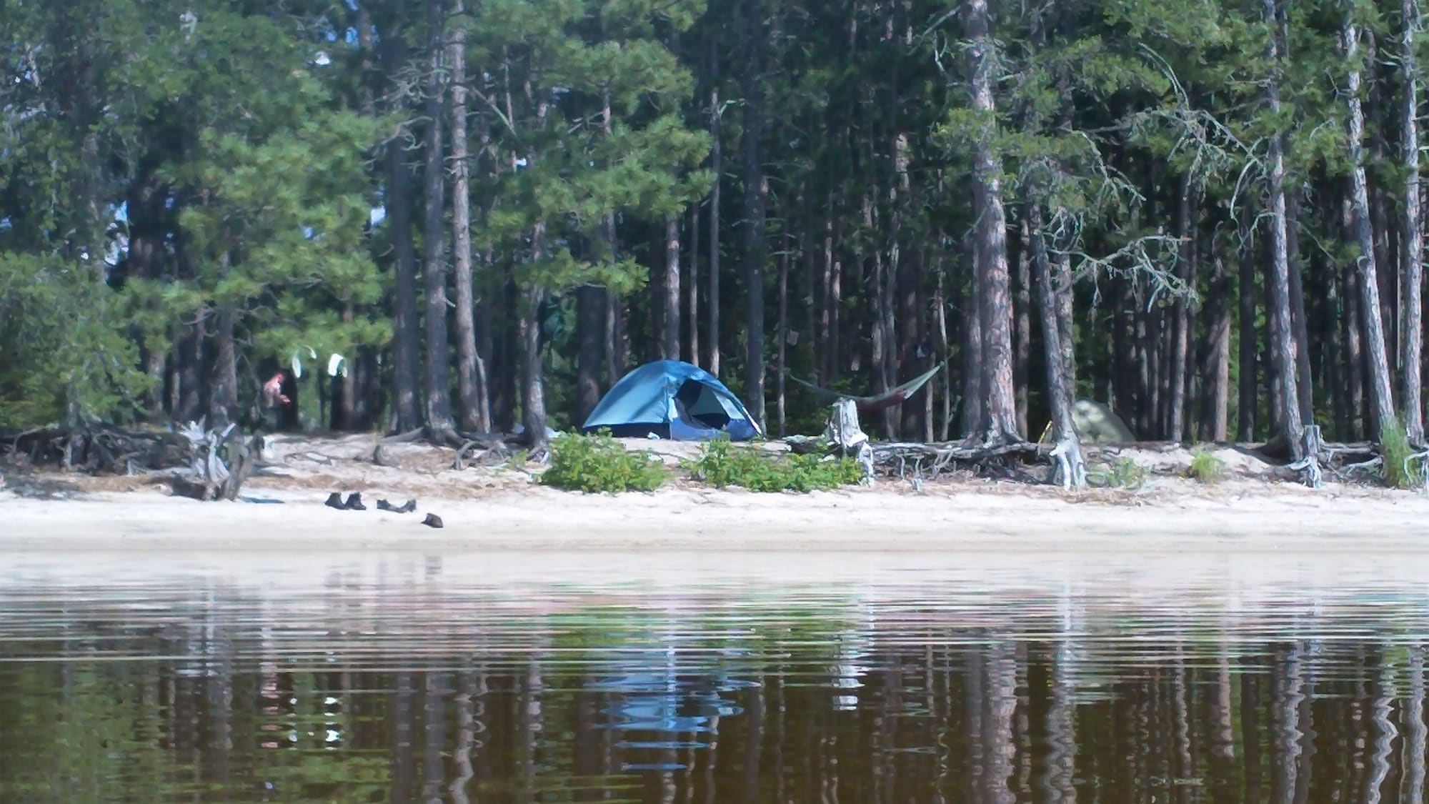 Two Person Tent On The Edge Of A Lake - Wilderness Outdoor Camera