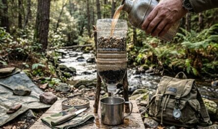 Water Filtration Setup In Forest