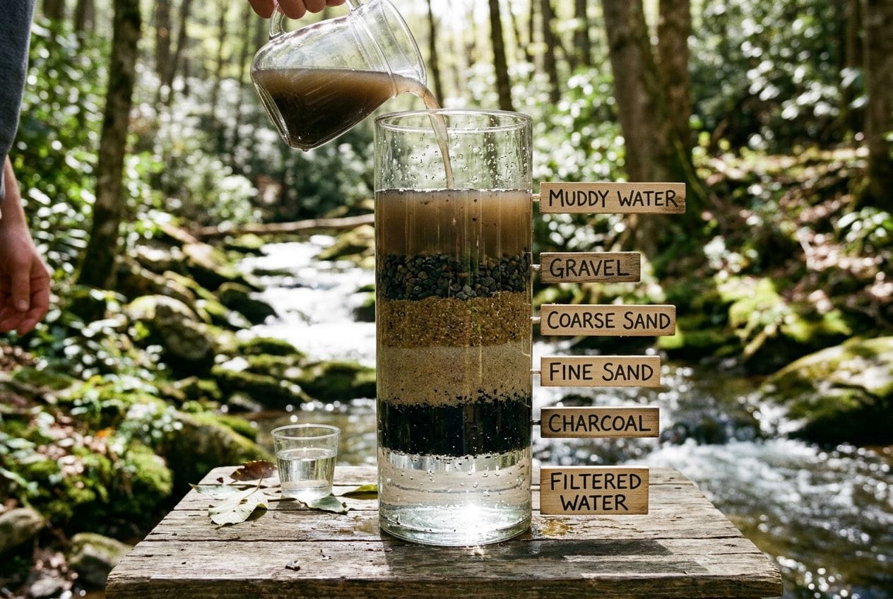 Water Filtration Demonstration With Layers