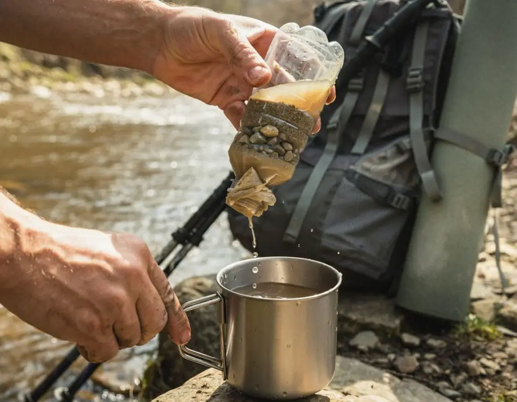 Filtering Water From A Stream.